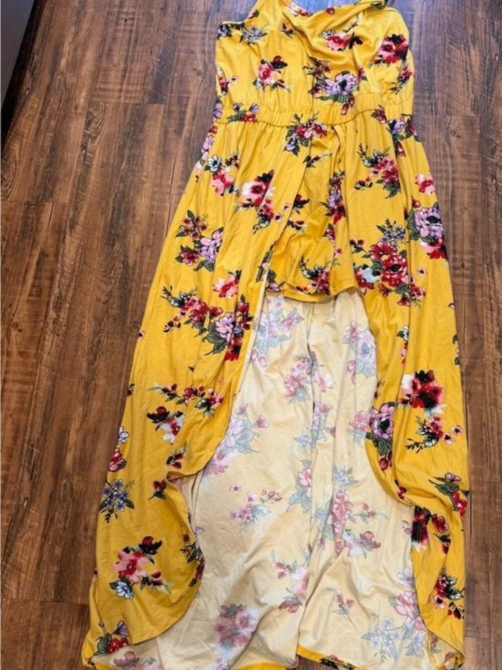 Yellow Floral High-Low romper
